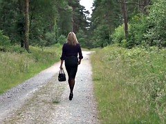 Leie, Britisch, Im freien, Sekretärin, Strümpfe