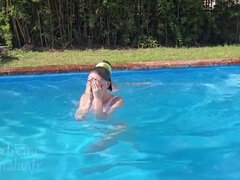 Hot Argentine Lesbians Fuck in Pool - Neighbors Watch as They Squirt & Eat Pussy