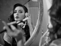 デカパイ, ブロンド, 指いじり, キス, レズビアン, なめる, 下着, オナニー