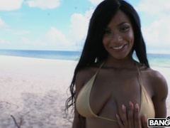 Bikini, Schwarz, Blasen, Vollbusig, Schwanz, Hardcore, Reiten, Tätowierung