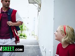 Blondine, Spermaladung, Handjob, Lecken, Zierlich, Muschi, Schulmädchen, Dürr
