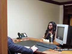素人, 黒人, フェラチオ, チン, ハードコア, 異人種間, オフィス, 教師