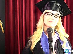 Aubrey Gold gets off solo at the Podium with her hot blonde schoolgirl body