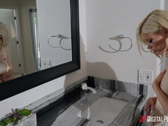 お尻, 浴室, ブロンド, キス, 自然山雀, オマンコ, オッパイの, 妻