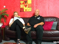 素人, ぽっちゃり, カップル, デブ, 指いじり, オナニー, 熟年, 剃毛