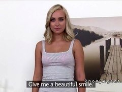 Blonde amateur got doggy style in casting