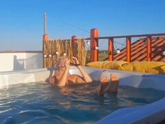 Blonde MILF Selena701 Gets Naked in Whirlpool - Hot Amateur Foot Fetish & Pussy Licking