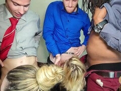 Horny wife enjoys double penetration and raw anal pounding