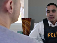 Culo, Lamer culo, Negro, Mamada, Ébano, Interracial, Músculo, Policía