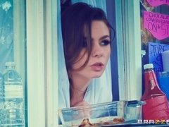 美女, デカチン, デカパイ, フェラチオ, 食べ物, ハードコア, ポルノスター, 生徒