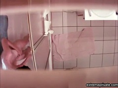 Amateur, Coño, Afeitado, Ducha, Adolescente, Voyeur