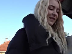 Leie, Tussi, Blondine, Europäisch, Hardcore, Realität, Rasiert, Titten