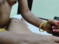 Exquisite handjob and blowjob from Indian desi lady
