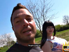 Public BBW babe pounded outdoors