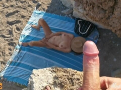 Plage, Attrapée, Fétiche, Masturbation, Nue, Nudiste, Pov, Nénés