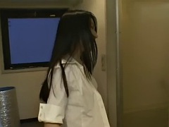 Asian milf with hairy pussy masturbates