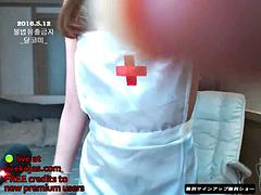 素人, アジア人, デカパイ, フェティッシュ, 韓国人, オナニー, 看護婦, 一人