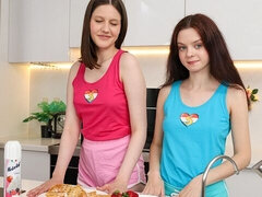 デカ尻, 指いじり, キス, レズビアン, 自然山雀, オマンコ, 剃毛, オッパイの