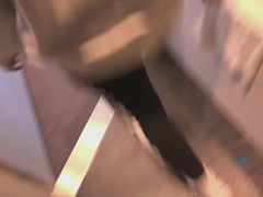 素人, お尻, 茶髪の, 中出し, パンティ, オマンコ, 剃毛, ストリッピング