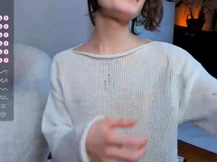 Hot busty masturbating shemale toys her ass