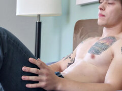 Amateur, Cumshot, Handjob, Jerking, Masturbation, Shaved, Solo, Tattoo