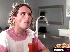 Grosser schwanz, Blondine, Blasen, Behaart, Hd, Riesig, Rotschopf, Titten