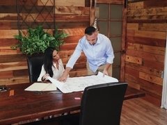 美人, デカパイ, 黒人, フェラチオ, 足, 淫乱熟女, オフィス, 締まりの良い