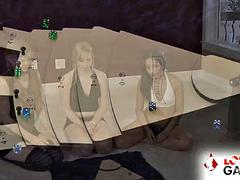 Europees, Fetisj, Spel, Lesbisch, Ondergoed, Naakt, Feest, Strippen