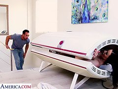 デカパイ, エロ熟女, バック, ハードコア, Hd, なめる, オマンコ, 日光浴室