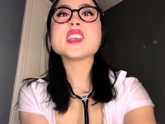 Asiatisch, Japanische massage, Krankenschwester, Solo, Sperma, Uniform