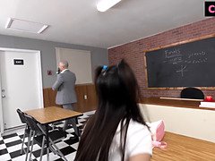 フェラチオ, 捕まる, 小柄, 馬乗り, 一人, 生徒, 教師, 締まりの良い