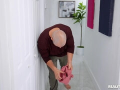Busty ebony Julie Kay gets screwed in the bathroom