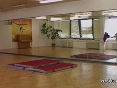 Two young studs suck and anal fuck in the dance studio