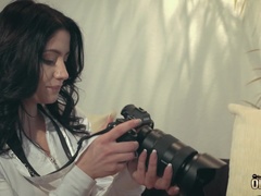 Slaapkamer, Sperma shot, Diep in de keel, Brillen, Zoenen, Likken, Natuurlijke tieten, Mager