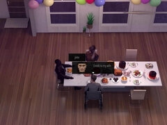Home Prisoner: The Wife Introduces The Bull To Her Husband On His Birthday Party Ep 560fps - Mature