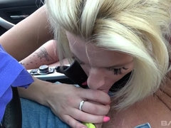 Lucie Svancanova bends over like a slut by the car so he can stick it in