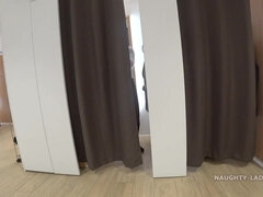 Russian mom - Shopping mall upskirts and flashing in fetish solo