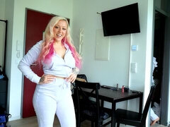 Busty doll with tattooed hanks Nika Venus opens her shaved pussy