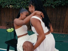 Ebony, Lesbian, Licking, Pussy