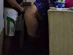 素人, お尻, 手コキする, ハードコア, キッチン, ラティーナ, メイド, 淫乱熟女