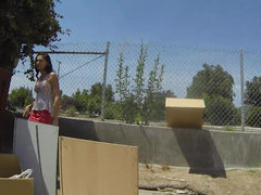 Auto, Süss, Fingern, Handjob, Masturbation, Im freien, Öffentlich, Flotter dreier