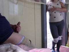 Füsse, Handjob, Im freien, Öffentlich, Elasthan, Überraschung, Spanner