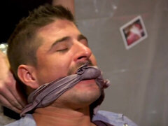 Cocks edged and moans made through the gag