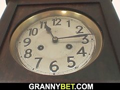 Hairy sewing granny and boy hot fuck on the floor