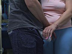 Amateur, Chica, Autobús, Pareja, Pajear, Hd, Público, Adolescente