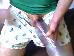 Amateur, Grosse bite, Bouteille, Queue, Homosexuelle, Hard, Masturbation, Suçant