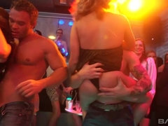 ブロンド, 茶髪の, クラブ, グループ, 異人種間, 下着, おもちゃ, 濡れ