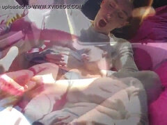 車, ディルド, Hd, オナニー, 公共, 赤毛, 一人, おもちゃ