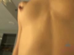 素人, ブロンド, フェラチオ, 顔射, 足コキ, 彼女, ピグテール, ティーン