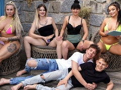 Arsch, Blasen, Hundestellung, Gruppe, Hd, Reif, Orgie, Party